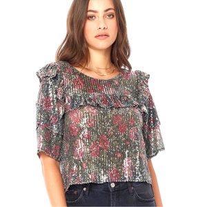 Saltwater Luxe | Woman’s Margo Floral Sequin Top Size XS
